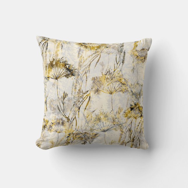 Abstract watercolor background: dandelion, juniper cushion (Front)