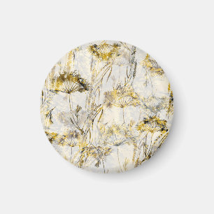 Abstract watercolor background: dandelion, juniper magnet
