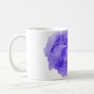 Abstract watercolor background image with a liquid coffee mug