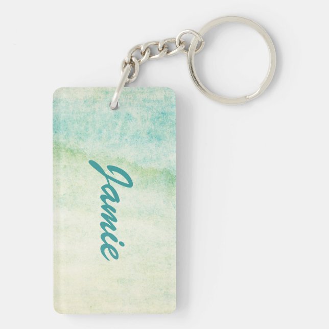 Abstract  watercolor background key ring (Back)