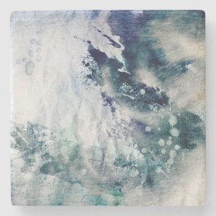 Abstract watercolor background on grunge paper 2 stone coaster