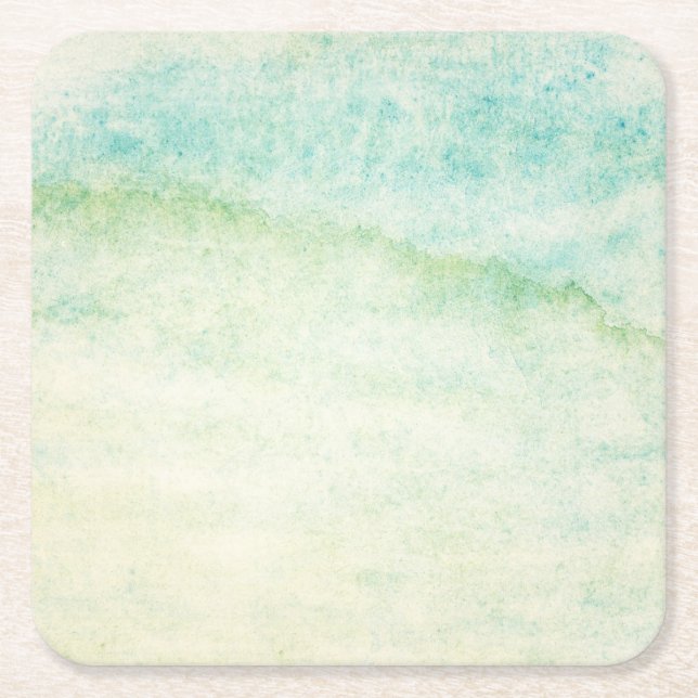 Abstract  watercolor background square paper coaster (Front)