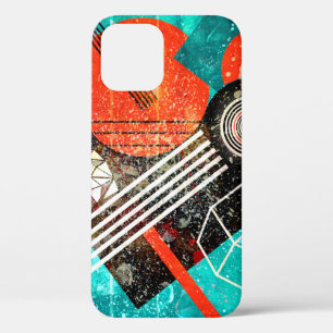 Abstract watercolor background with geometric colo iPhone 12 case