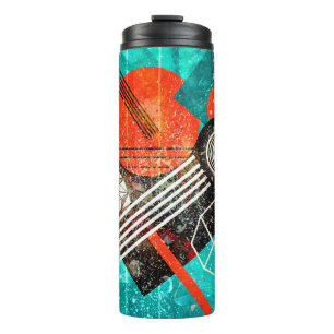 Abstract watercolor background with geometric colo thermal tumbler