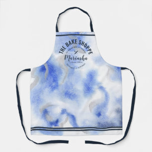 Abstract Watercolor Bake Shoppe Blue Tie-Dye Apron