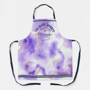 Abstract Watercolor Bake Shoppe Purples Tie-Dye Apron