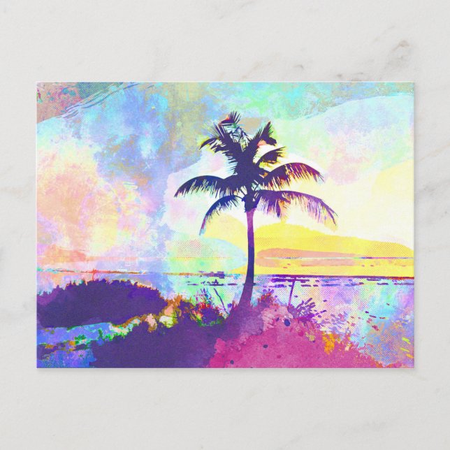 Abstract Watercolor - Beach Sunset I Postcard (Front)