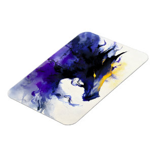 Abstract Watercolor Black Horse Portrait Magnet