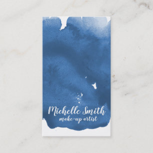 Abstract watercolor blue colour splash brush strok business card