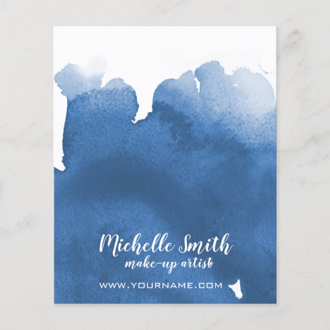 Abstract watercolor blue colour splash brush strok flyer (Front)