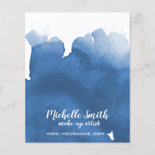 Abstract watercolor blue colour splash brush strok flyer