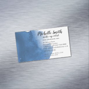 Abstract watercolor blue colour splash brush strok Magnetic business card