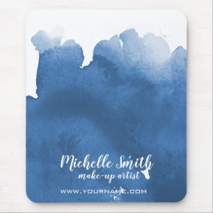 Abstract watercolor blue colour splash brush strok mouse mat