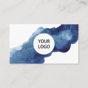 Abstract Watercolor Blue Ocean Business Card