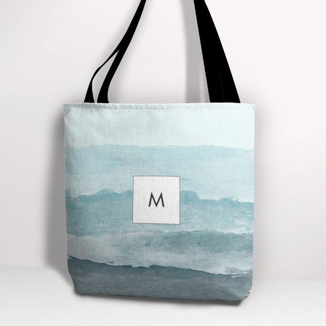 Abstract watercolor blue sea tote bag (Creator Uploaded)