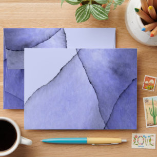 Abstract watercolor blue violet lavender envelope