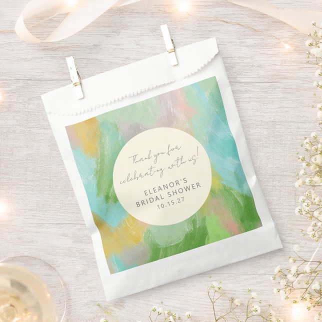 Abstract Watercolor Bridal Shower Custom Thank You Favour Bags (Clipped)
