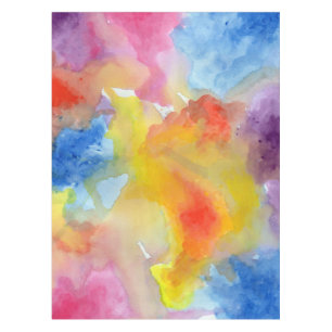 Abstract Watercolor Bright Vibrant Colours Tablecloth