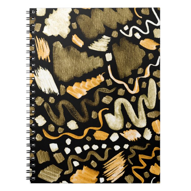 Abstract watercolor brush strokes pattern notebook (Front)