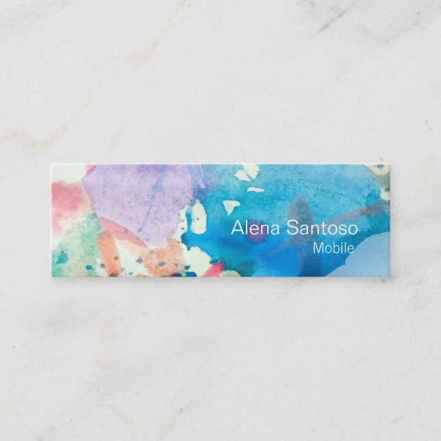 Abstract Watercolor Business Card (Front)
