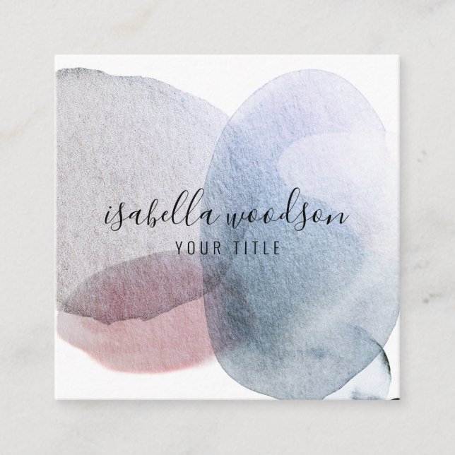 Abstract Watercolor Business Card (Front)