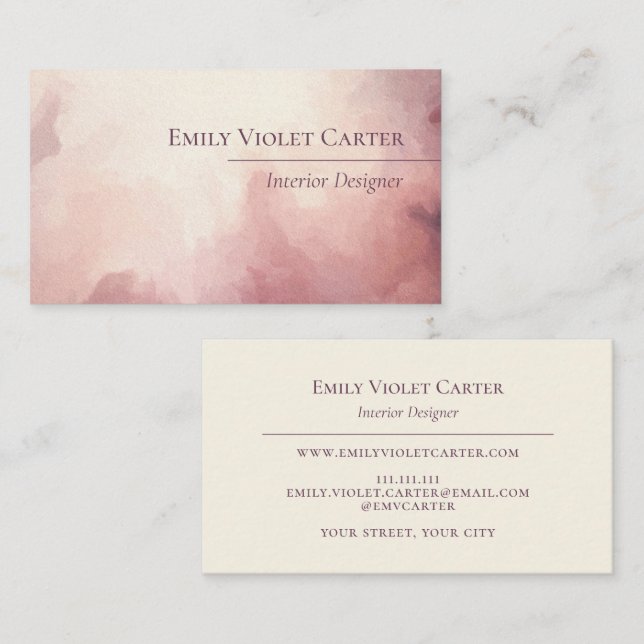 Abstract Watercolor Business Card (Front/Back)