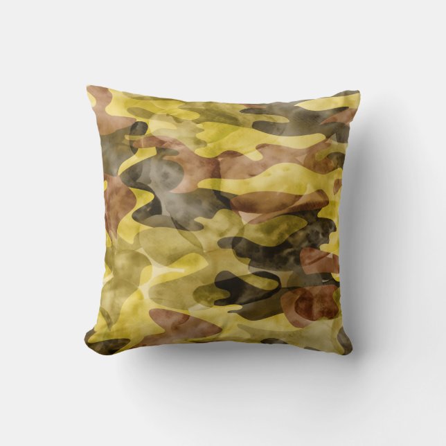Abstract Watercolor: Camouflage Tie Dye Cushion (Front)