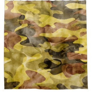 Abstract Watercolor: Camouflage Tie Dye Shower Curtain