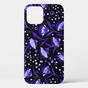Abstract Watercolor Carnation Flowers Pattern iPhone 12 Case