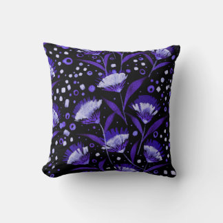 Abstract Watercolor Carnation Flowers Pattern Cushion