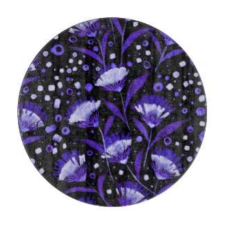 Abstract Watercolor Carnation Flowers Pattern Cutting Board