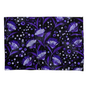 Abstract Watercolor Carnation Flowers Pattern Pillowcase