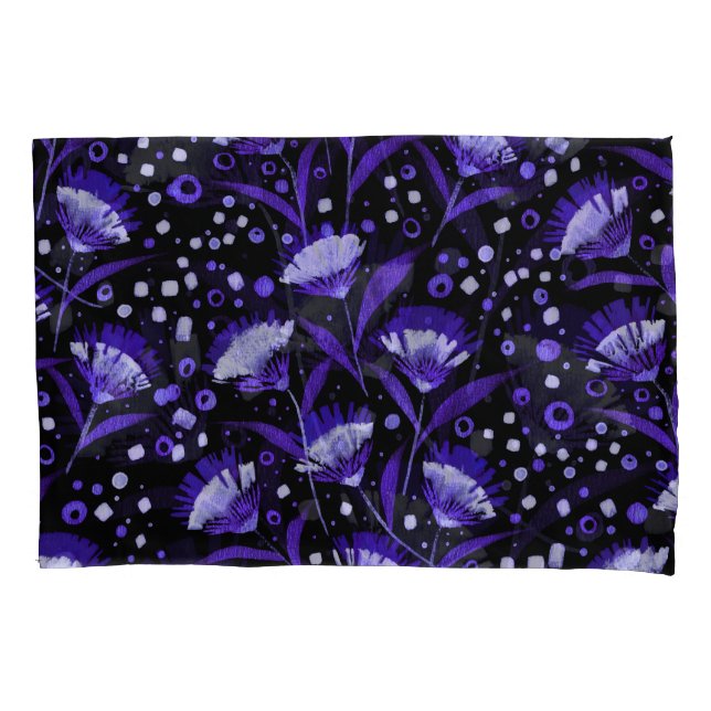 Abstract Watercolor Carnation Flowers Pattern Pillowcase (Front)