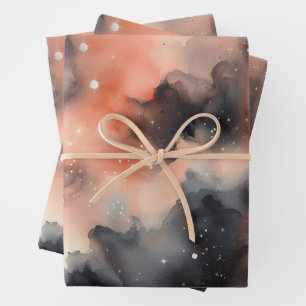 Abstract Watercolor Celestial Symphony Wrapping Paper Sheet