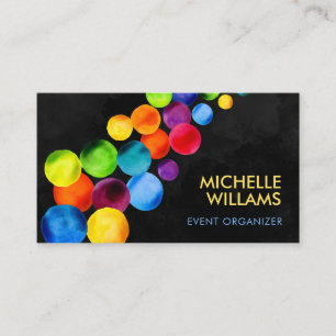 Abstract Watercolor Circles Business Card