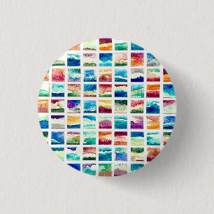 Abstract Watercolor Cloud Squares 3 Cm Round Badge