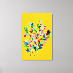 Abstract watercolor colourful floral canvas print