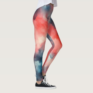 Abstract Watercolor Cosmic Scene Leggings
