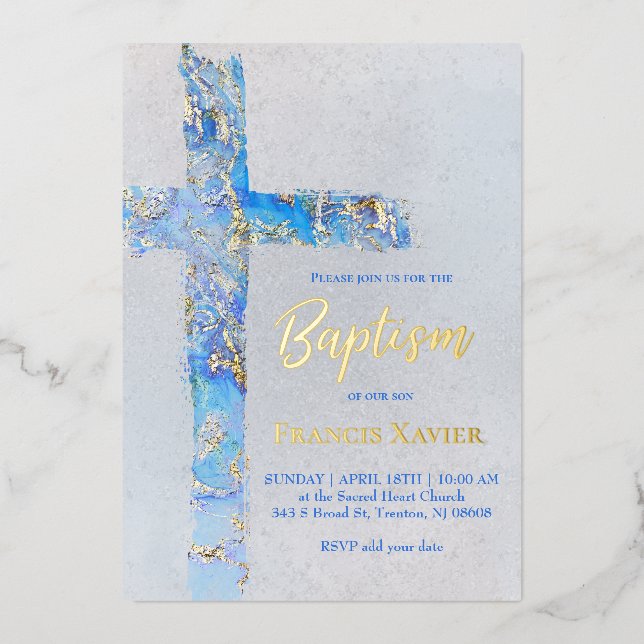 abstract watercolor cross Baptism (Front)