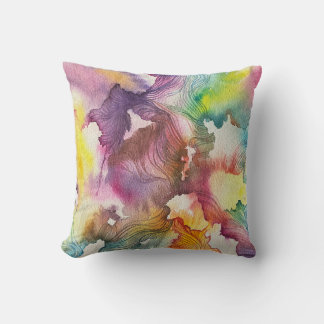  Abstract Watercolor  Cushion