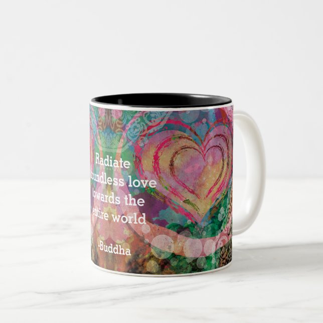 Abstract Watercolor Customised Quote Two-Tone Coffee Mug (Front Right)