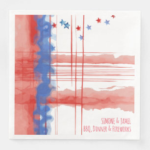 Abstract Watercolor Design with Customisable Space Napkin