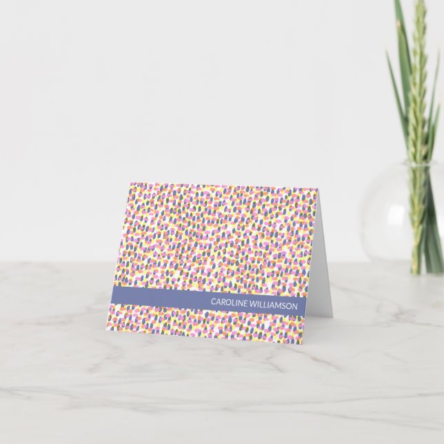 Abstract Watercolor Dots and Spots Personalised   Note Card (Front)