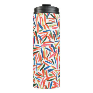Abstract watercolor drawing thermal tumbler