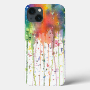 Abstract Watercolor Drippy Art iPhone 13 Case
