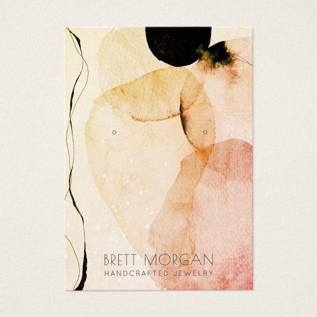 Abstract Watercolor Earring Jewellery Display Card (Front)