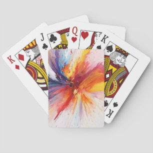 Abstract Watercolor Explosion Playing Cards