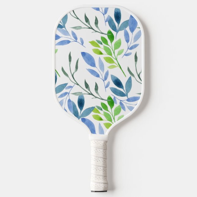 Abstract Watercolor Fern Leaves  Pickleball Paddle (Front)