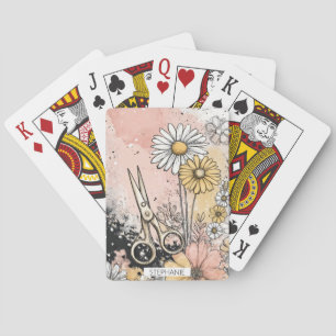 Abstract Watercolor Floral Art Playing Cards