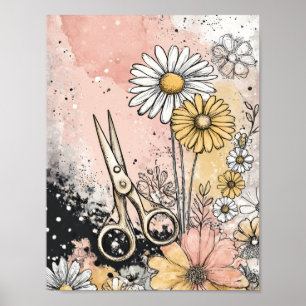 Abstract Watercolor Floral Art Poster